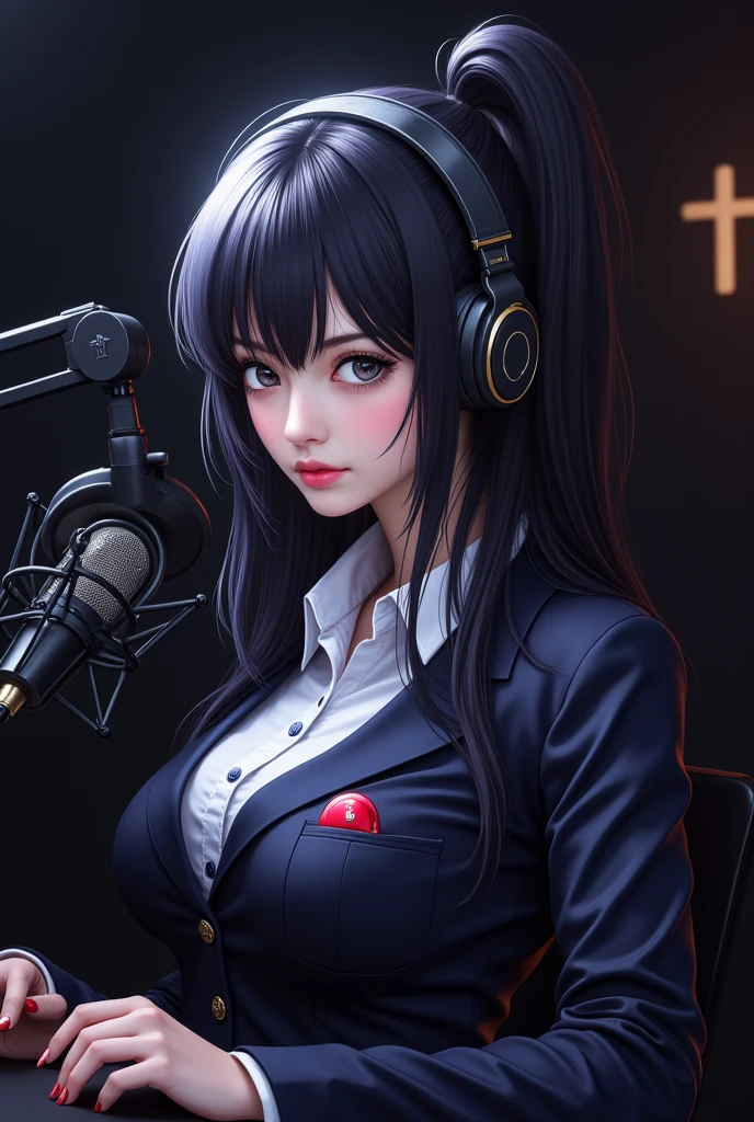 realistic.super detailed.super beautiful.sexy body.tall body.long blue hair.big breasts.flaming eyes.red dress.shining.cosplay.super focused.high quality.hd wallpaper.high graphics.