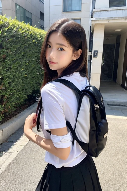 (Naturescape photography), (best quality), masterpiece:1.2, ultra high res, photorealistic:1.4, RAW photo, (Magnificent mountain, sea of clouds), (On a very high mountain peak), (sunset), (wideangle shot), (Show cleavage:0.8),
(1girl:1.3), (Photo from the knee up:1.3), (18 years old), (smile:0.9), (shiny skin), (semi-long hair, dark brown hair),
(Large white V-neck T-shirt, Trekking shorts), (Carrying a large backpack),
(ultra detailed face), (ultra Beautiful fece), (ultra detailed eyes), (ultra detailed nose), (ultra detailed mouth), (ultra detailed arms), (ultra detailed body), pan focus, looking at the audience