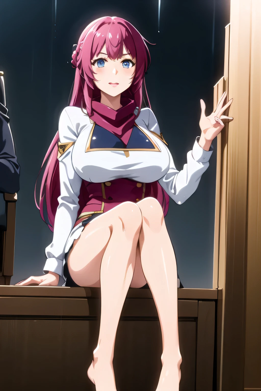 ((Blonde))Blondeロングヘアーの女性,nice smile,The face is absolutely necessary,pink pleated mini skirt,Big breastsは白いブラウスで隠れてます, sleeveless thin uniform ,nice smile,Big breastsをさらにBig breastsに描いて下さい,my nipples are sharp、wet in the rain, It becomes transparent ,I need a face,can you draw a more delicate facial expression,Accurate representation of limbs,Her pink hair color is now more vibrant、Her hands and feet are accurately drawn、flight attendant's uniform with legs,彼女のcan you draw a more delicate facial expression, dark blue panties ,(draw a more delicate expression),( yellow scarf),( navy blue blazer, Dark blue micro mini skirt ),(the bottom of the blazer is a white blouse)( dark blue panties ),fully wearing a red OL costume 3,。cinematic lighting AND、In ray tracing,、dark blue panties can be seen through gaps、Pink Moon,一people々々々々々々this is a great enough job, don't cut your face。I need it for work。, ,, , , She's an attractive woman , 立っているpeople々々々々々can you draw things、 , , Big breasts, Thin Waist , , ,I'm a woman 立っているpeople々々々々々can you draw things、is very important at work, It's important to draw 5 fingers accurately,people々々々々々々々cinematic lighting and ray tracing to see dark blue panties through gaps ,30歳大people々々々々Sexy Women,