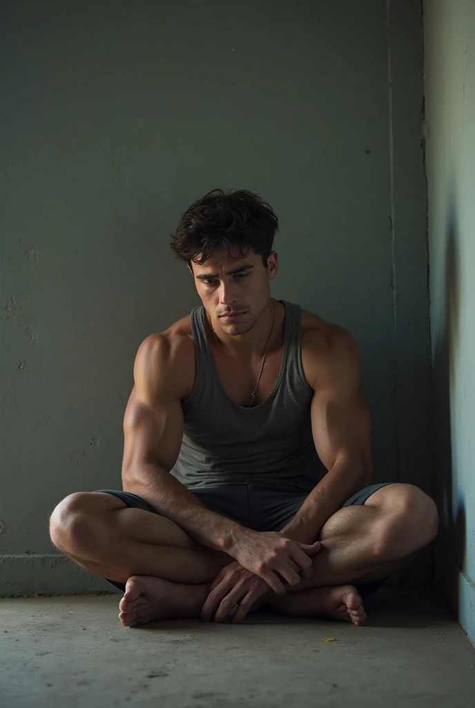 A man.
Tom had his chin against his knuckles, his elbows on his thighs, his eyes glued on the floor.