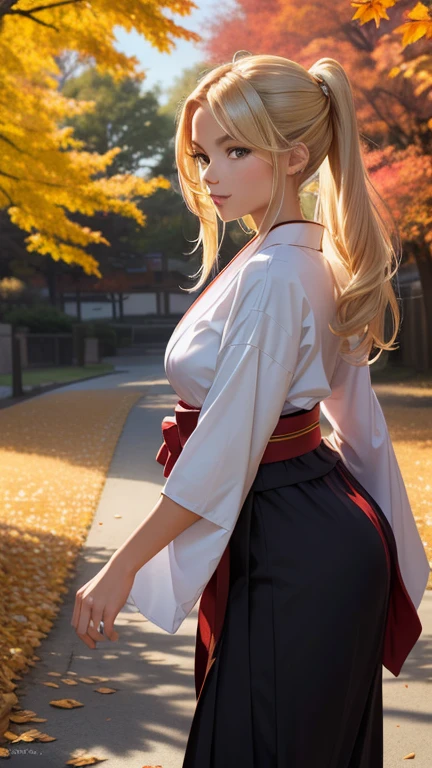 Chica Umino, Gertrude Abercrombie, Surreal, mysterious, strange, fantastical, fantasy, Sci-fi, Japanese anime, New Year's blonde miniskirt beautiful girl Alice, miniskirt long-sleeved kimono style, perfect voluminous body New Year's visit to Meiji Shrine, crowd, huge torii gate, brightly smiling Alice, perfect voluminous body, hyper detailed masterpiece high resolution definition quality, depth of field cinematic lighting realistic fine lines colour hand drawings