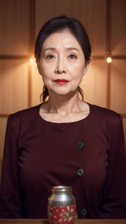 Masterpiece, Depth of written boundary, ((Great focus)), gravure, 32K, Beautiful finish, Japanese, A natural pose, Beautiful mature woman, 90-year-old woman, High Career, Corporate Executive, Photo of your ID, Long face, Big Breasts, Accentuate your breasts, Red lips, Thin lips, business suit, Alluring, Light from the front,