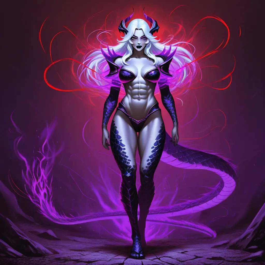 Hyperrealistic Digital art, homage to Philippe Vignal, succubus wrapped in its own tail within a pentagram, combination of allure and menace, hyperrealistic texturing, utilizes double shadow exposure technique, 32k resolution, breathtaking surreal masterpiece, dramatic lighting, double exposure effect. detailed acrylic touches, grunge elements adding intricate complexity. High Resolution, High Quality, Masterpiece. best quality, masterpiece, super detail . octane rendering. rendered in Unreal Engine for a photorealistic effect. unforgettable impression, enhanced by volumetric lighting, auras, rays, with vivid color reflections, succubus meditation horror