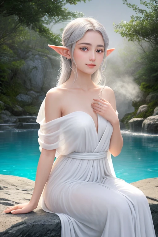 (8k, RAW photo, best quality, masterpiece:1.2), (masterpiece),(best quality:1.3),(ultra detailed:1.2),(highres:1.1), (extremely detailed CG), best quality, ultra-detailed, beautiful, , {{{1 girl}}}, deep shadow, shiny skin, outdoors, jewelry, realistic, lips, gem, bracelet, earrings, skinny, Alisaie_Leveilleur, elezen, solo, elf, pointy ears,, teenage, blue eyes, bangs, white hair, hair over one eye, upper body, nsfw, huge breasts, nude, naked