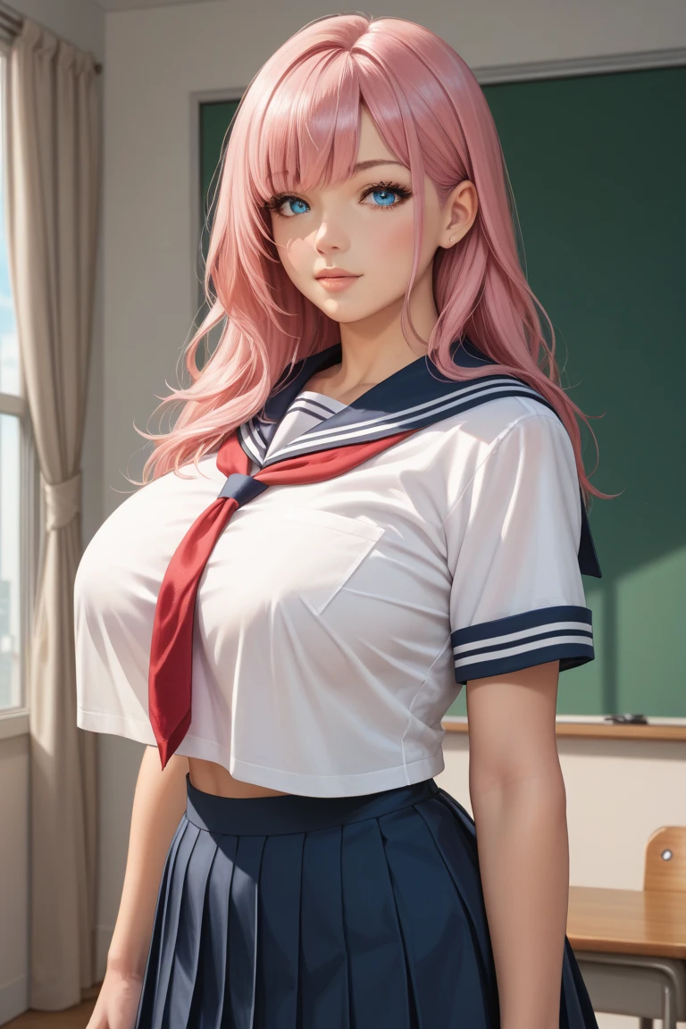 there is a woman in a uniform posing in a classroom, hyperrealistic schoolgirl, a hyperrealistic schoolgirl, realistic schoolgirl, seductive pretty girl, beautiful korean high school girl, beautiful girl in real life, hyper realistic babes, cyber school girl, cute schoolgirl, like anime girl cosplay, attractive real girl, japanese school uniform, school girl, japanese girl school uniform, Hats, caps, cowboys,(nsfw:1.5),verybadimagenegative_v1.3,ng_deepnegative_v1_75t, (ugly face:0.8),cross-eyed,sketches,(worst quality:2),(low quality:2),(normal quality:2), lowres, normal quality, ((monochrome)), ((grayscale)), skin spots, acnes, skin blemishes, bad anatomy, DeepNegative, facing away, tilted head, {Multiple people}, lowres, bad anatomy, bad hands, text, error, missing fingers, extra digit, fewer digits, cropped, worstquality, low quality, normal quality, ipegartifacts, signature, watermark, username,blurry, bad feet, cropped, poorly drawn hands,poorly drawn face, mutation, deformed,
worst quality, low quality, normal quality, jpeg artifacts, signature, watermark, extra fingers,fewer digits, extra limbs, extra arms,extra legs,malformed limbs, fused fingers, too many fingers, long neck, cross-eyed,mutated hands, polar lowres, bad body, bad proportions, gross proportions, text, error, missing fingers,missing arms, missing legs, extra digit, extra arms, extra leg, extra foot, ((repeating hair))
(nsfw:1.5),(worst quality, low quality:1.4), (fuze:1.4), (worst quality:1.1), (low quality:1.4:1.1), lowres, bad anatomy, bad hands, text, error, missing fingers, extra digit, fewer digits, cropped, worst quality, low quality, extra digit, fewer digits, cropped, worst quality, low quality, normal quality, jpeg artifacts, signature, watermark, username, blurrypolar,bad body,bad proportions,gross proportions,text,error,missing fingers, missing arms,missing legs, extra digit, extra fingers,fewer digits,extra limbs,extra arms,extra legs,malformed limbs,fused fingers,too many fingers