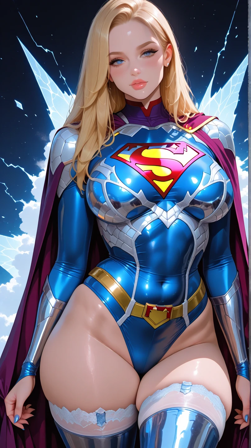 Emily is a black African woman, com pele muito escura, de 45 anos com cabelos escuros, geralmente preso em um coque ou rabo de cavalo. His eyes are dark and expressive, transmitindo sua personalidade sensual e sexy, Supergirl africana de cabelos negros deitada nos escombros、Traje esfarrapado、seios grandes e cheios、looking at the camera, sweating:1.2), (Wet), sexy, Corar, (Tentador Adulto) voluptuoso, Curvy, (Seductive dynamic pose) (seios pendurados), (clivagem profunda). She has an average height Sobre 1,70m, com seios grandes e flacidos, muito grandes e flacidos, seios muito fartos, Sagging Tits, sagging breast, quadris enormes, BBW. Emily is a superhero muito sexy, super sexy, Usar roupas da supergirl, roupas supergirl rasgadas, destruidas, decote sexy. Ela costuma usar pouca maquiagem, preferindo um visual natural. best quality, Realistic photo, photo de corpo inteiro, deitada nos escombros, a lot of sweating, muito suada, bunda visivel