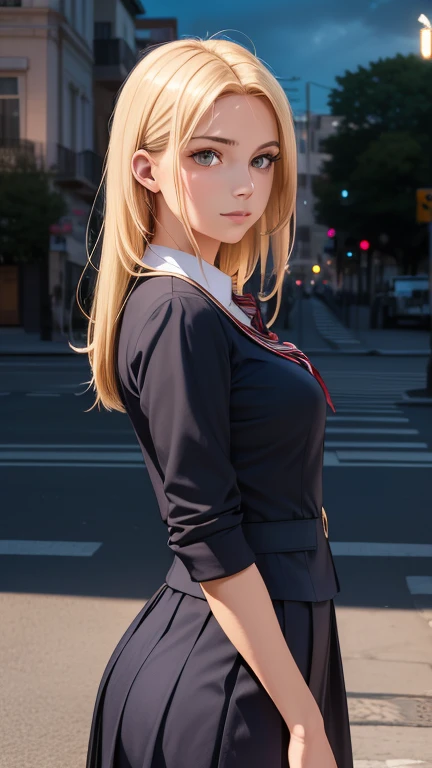 akizuki airi. oni chichi, masterpiece, best quality, super detailed, illustration, flat color, depth of field,
1 girl, young, anime, street, fell, standing on all fours, trying to get up, blonde, twintails, red pleated miniskirt, wet white button-down shirt, school uniform, serafuku, blue tie, no bra, black tights, small backpack, detailed skin texture, detailed fabric texture, beautiful detailed face, big breasts, blue eyes, pregnant, tired, pink panties, translucent, cried, tears, torn tights