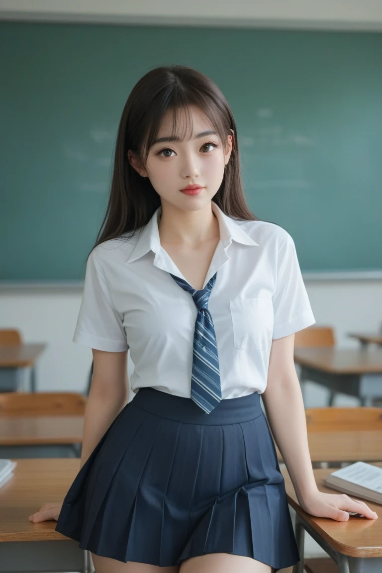 High School Girl、High School Uniform、Inside the classroom、
