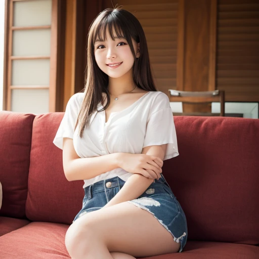 (Professional portrait, Professional Writing) ,masterpiece,Highest quality,Realistic,8K,Official Art, Ultra-high resolution, Shooting from below, (One young woman sitting, (Modestly spread legs:1.4),(showing Panty:1.5) ,Beautiful Face, smile, amusement park, Skirt flipped up, white panty、Casual sweatshirts、(Denim skirt:1.35), , , Clear cute big nipples, 　, Straight bangs, Medium Hair、Shrine maiden, , , 、Show your panties neatly from the front、Japanese girls like the ones in the photo,　Pale-skinned girl, , , necklace, 24-years-old, , , ,, 8K, , Plain eyes、, realistic breasts, , realistic girl, beautiful girl、kawaii、I am studying, Brown Hair、Cheerleader、ribbon、ｱｲﾄﾞﾙｽﾃｰｼﾞ, , Showing teeth、(Pure white panties made of lace:1.1), (knees up:1.33), (Half open your eyes:1.1)
