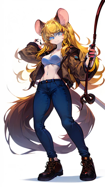 (masterpiece, best quality:1.2), demondeals, 1girl, solo, blonde hair, long hair, blue eyes, hammer, muscular, abs, scarf, breasts, weapon, shorts, boots, gauntlets, armor, large breasts, weapon over shoulder, axe, smile, muscular female