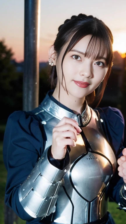 medieval knight、armor、cute japanese woman、young girl、big breasts、17 years old、bangs bangs