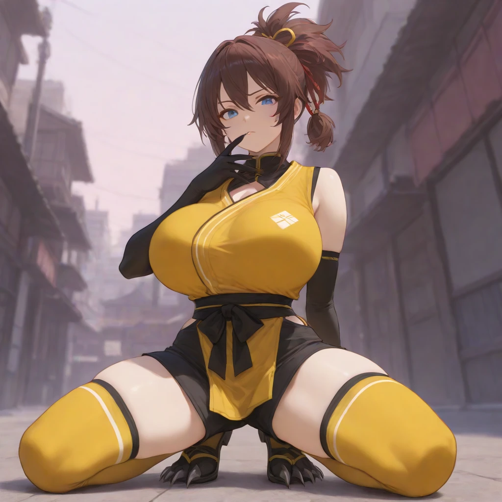 lingxiaoyu, ling xiaoyu, (pelo negro:1.5), (Brown eyes:1.7), flequillo barrido, dos colas, (small breasts:1.2),
ROMPER black guantes, pulsera, ropa china, adorno de plumas, fingerless guantes, guantes, Mary Janes, calzado naranja, zapatos, unique glove, sin mangas, vestido, orange vestido,
ROMPER looking at viewer,
ROMPER indoors,
ROMPER (Obra maestra:1.2), mejor calidad, high resolution, fondo de pantalla de unidad 8k, (illustration:0.8), (hermosos ojos detallados:1.6), cara extremadamente detallada, Perfect lighting, CG extremadamente detallado, (manos perfectas, perfect anatomy),