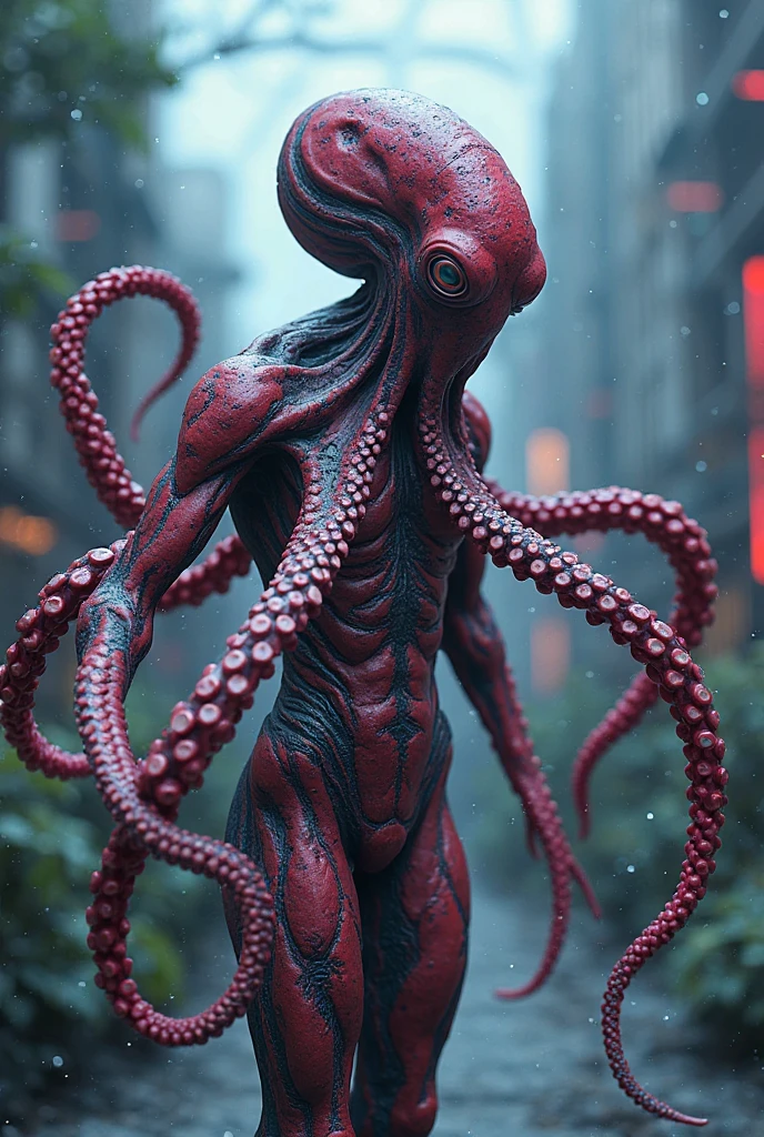 a skinny attractive sks man is mutating into an octopus creature. His skin is transparent and blue red colors. He glistens with jelly. He's growing tentacles from his arms and fingers. In an industrial research lab facility. Cronenberg. Lovecraft. Cosmic horror. Body horror. screaming. full body framing. transformation. mutation. metamorphosis. Mold. Neoplasm. Fungus. Tendrils. Vines. Roots. Webs. Skulls. Slime. Severe lighting. Photograph., neundies style, bright vivid colors, neons, vapor wave, complimentary colors, red and deep blue colors, 4k, intricate, face, go pro view, closeup, suspiria, dramatic lighting, glamorous hair, neundies1 style