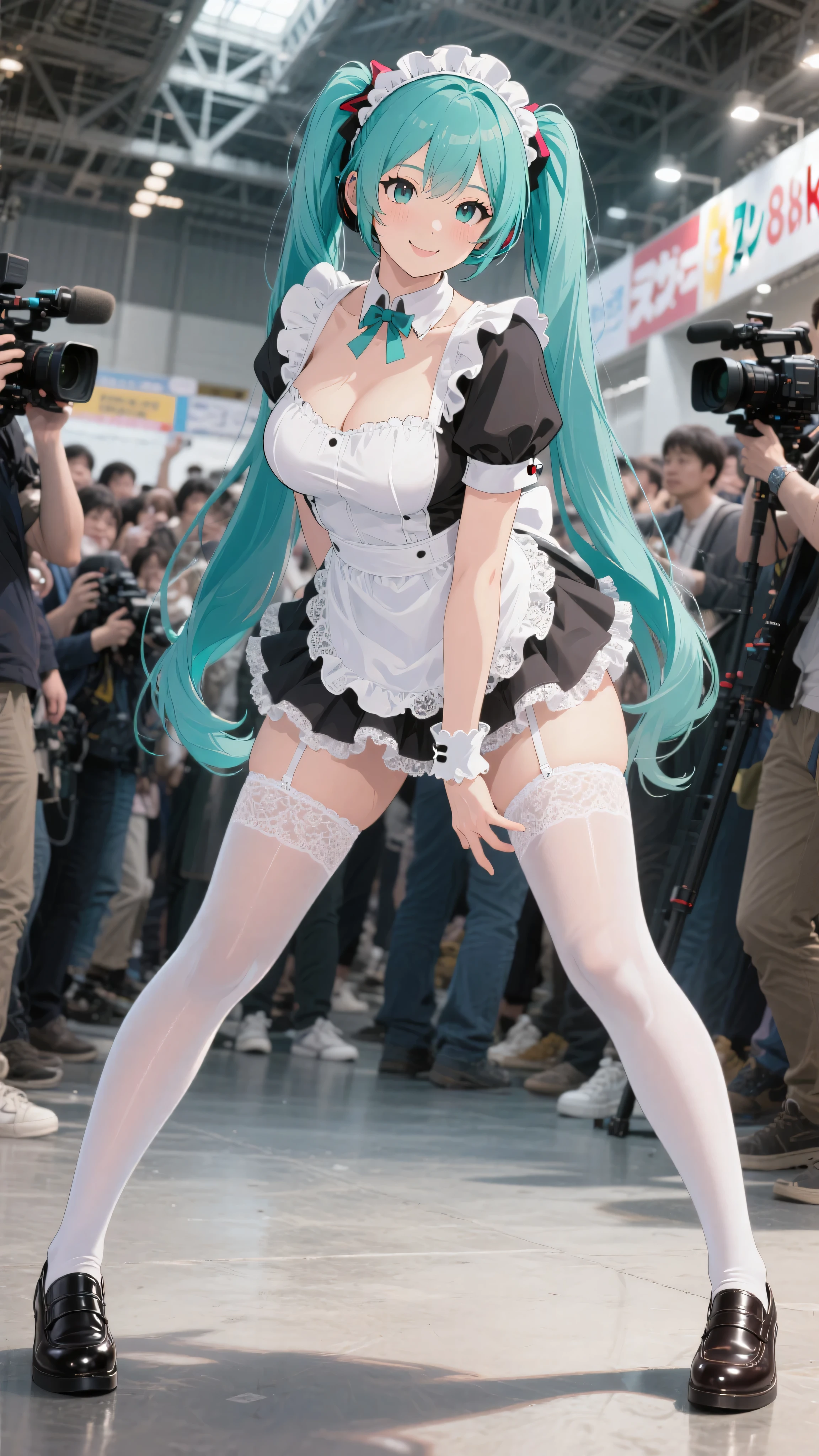 (Japan girl cosplaying Hatsune Miku: 1.4), (sweaty 4k: 1.2), camel pibe, bust top, (open legs, pubic hair, areola: 1.4),,Othole lotion,(smile,full body),Open mouth,(Big cosplayer,Big breasts Hatsune Miku: 1.4),(Green headset microphone,Green tie: 1.4), Lori's Japan cosplayer is singing on stage,Lori's Japan cosplayer is dancing on stage,Loli's Japan posing,Cosplaying Japan loli,Half-off costume,sensual pose,Jumping high,((Translucent body, smooth translucent white skin: 1.5))、Sakimi-chan HDRI、Background bokeh,Background gradient,Cute Loli,Goddess of Japan,( Photorealistic: 1.8), (8k, RAW photos: 1.8), (HDR: 1.2), (shallow focus: 1.4), (sharp focus: 1.4), (clear nipple silhouette: 1.5), (clear areola silhouette: 1.5), (ultra-detailed clear silhouette of pubic hair: 1.5), (crowded, crowded: 1.0)