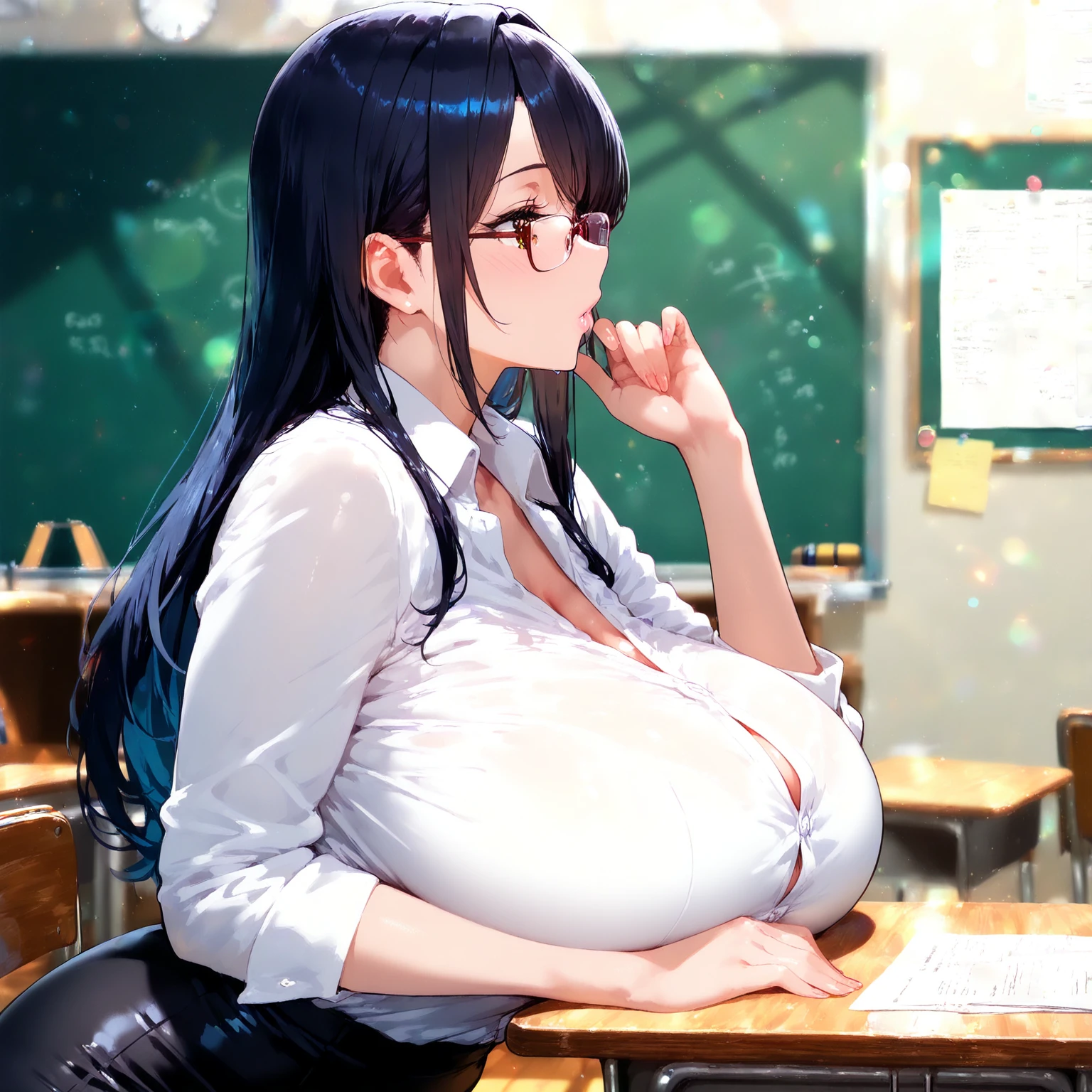 (Very large breasts,Cleavage:1.8),Anna Yamada,gigantic breasts,smile、(Nurse uniform:1.5)、(Are standing)、(in library room)、Bookshelf、(Wearing a collar:1.5)、Earrings、Earrings、bracelet,(Delicate facial features:1.5)、(masterpiece, Highest quality, High resolution, Super detailed, 8K, 4K),(Making a peace sign:1.9),ponytail,(Beautiful Face:1.5),Is ejaculating、Sweat,navel piercing,(nsfw:1.5)、Absurd、Highest quality, (Volupture:1.5)、((Upper body close-up))、Perfect hands