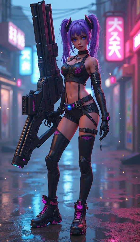 une fille vêtue d'une tenue noire avec des talons, Robot assassin dominatrice, cyberpunk en colère magnifique déesse, séduisant cyberpunk dark fantasy, cyberpunk femme fatale, assassin cyberpunk, [ tendance sur CGSociety ]!!, cyberpunk féminin anime girl, cyberpunk féminin, Inspiré par Masamune Shirow, fille cyberpunk, Cyberpunk 2 0 ans. Ô fille modèle, ultra sexy, gros seins, hanche large, beau cul, cheveux rose, yeux rouge