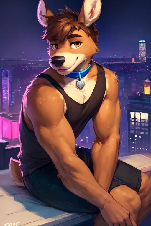 detailed fluffy fur texture, impasto impressionism, (by foxovh, ross tran, michael garmash, pino daeni, iskra), detailed eyes, highly detailed pupils, solo, furry, anthro, rocky-pp, domestic dog, male, blue eyes, white fur, white body, fur body, fully clothed, detailed fluffy fur texture, curvy, wide hips, inner fluff ears, from front, standing, blue Underwear Outside background, night, 1boy, smile, Huge bulge, His 50ft tall, His Gigantic size, WereWolf