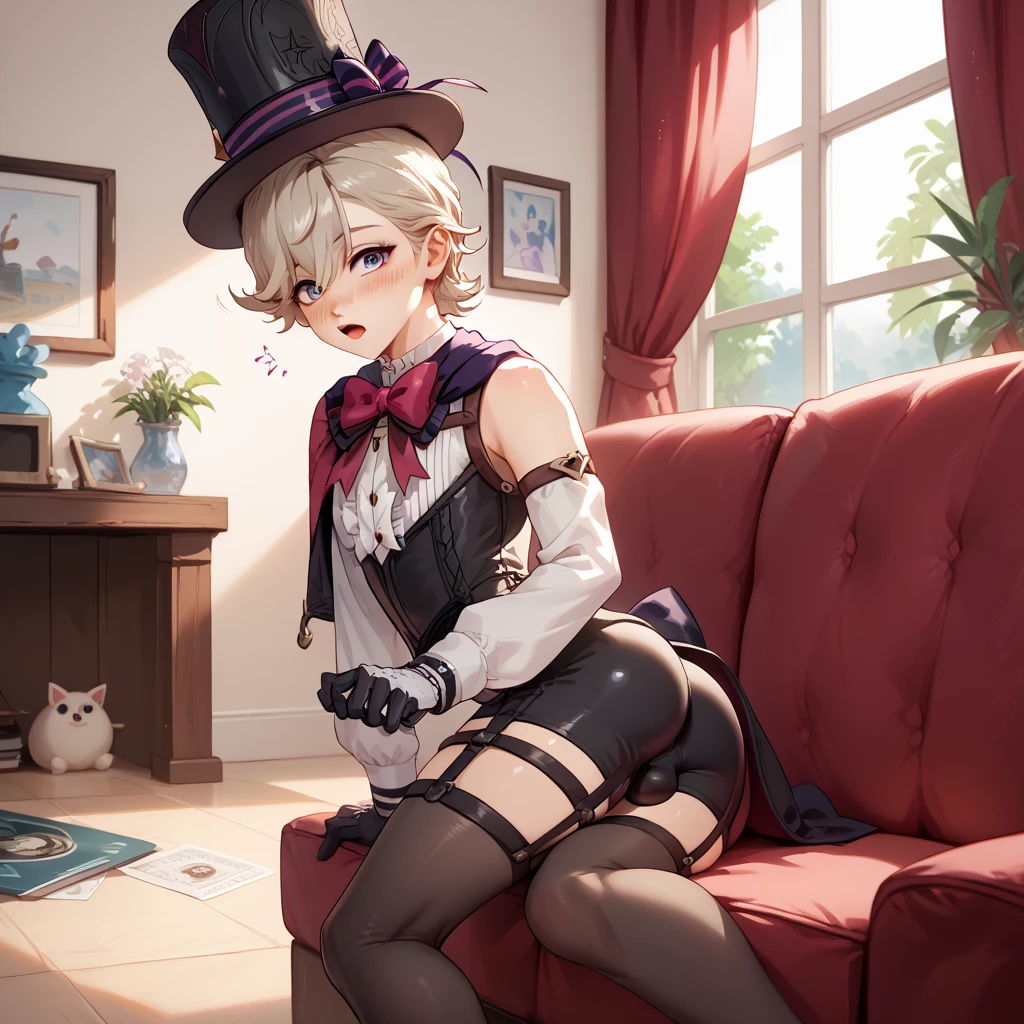 Black over-the-knee stockings,round frame glasses,Big ,edgBunny,bunny girl