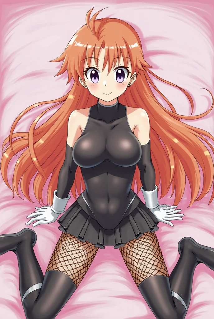 anime art style, 2d, masterpiece, best quality, very aesthetic, absurdres, dynamic shadows, atmosferic, (1girl), rias_gremory,, high_school_dxd, solo, red hair, antenna hair, long hair, blue eyes, detailed eyes, hair between eyes, bangs, medium breasts, curvy body, makeup, black leotard, bunny ears, black ears, fake ears, white bow on neck, choker, eyes up, sexy smile, (cowboy shot), ((looking at viewer)), sitting, crossed legs, bedroom, on bed, indoors