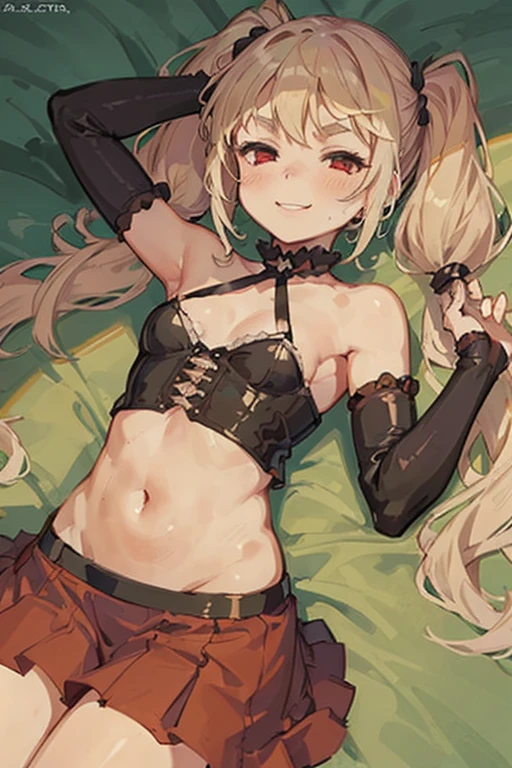 Masterpiece, Best Quality, illustration, city, 1girl, Mordred \(fate\), collarbone, Detailed blond hair ponytail braid, green eyes,,navel,thigh-high, covered_pussy,flat_chest,long_sword,apart_legs,dangerousbeast,elbow_gloves,
,wolf_tail,wolf_ears,fang,happy,shy,nihil,smile,spread_legs,claw_pose,armpits,open_mouth,angry,squat,bikini_bottoms