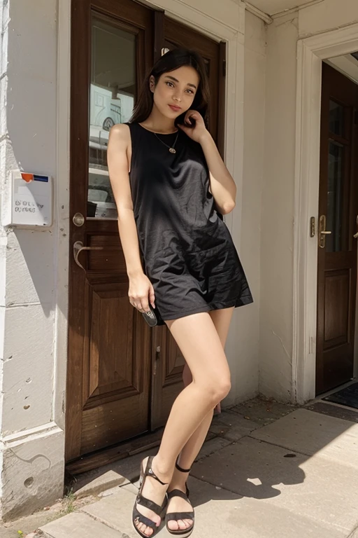 ((1 spanish girl)), (Laia Manzanares) (tween model, 18 years old, young)), ethereal beautiful, slim, petite, soft light, ((David Hamilton style)), on the night streets of a dangerous neighborhood, black miniskirt, high boots, thin fabric minitop, whole body, masterpiece, best quality, photo-realistic, 8k, high resolution, detailed skin, 8k uhd, dslr, soft lighting, high quality, film grain, Fujifilm XT3