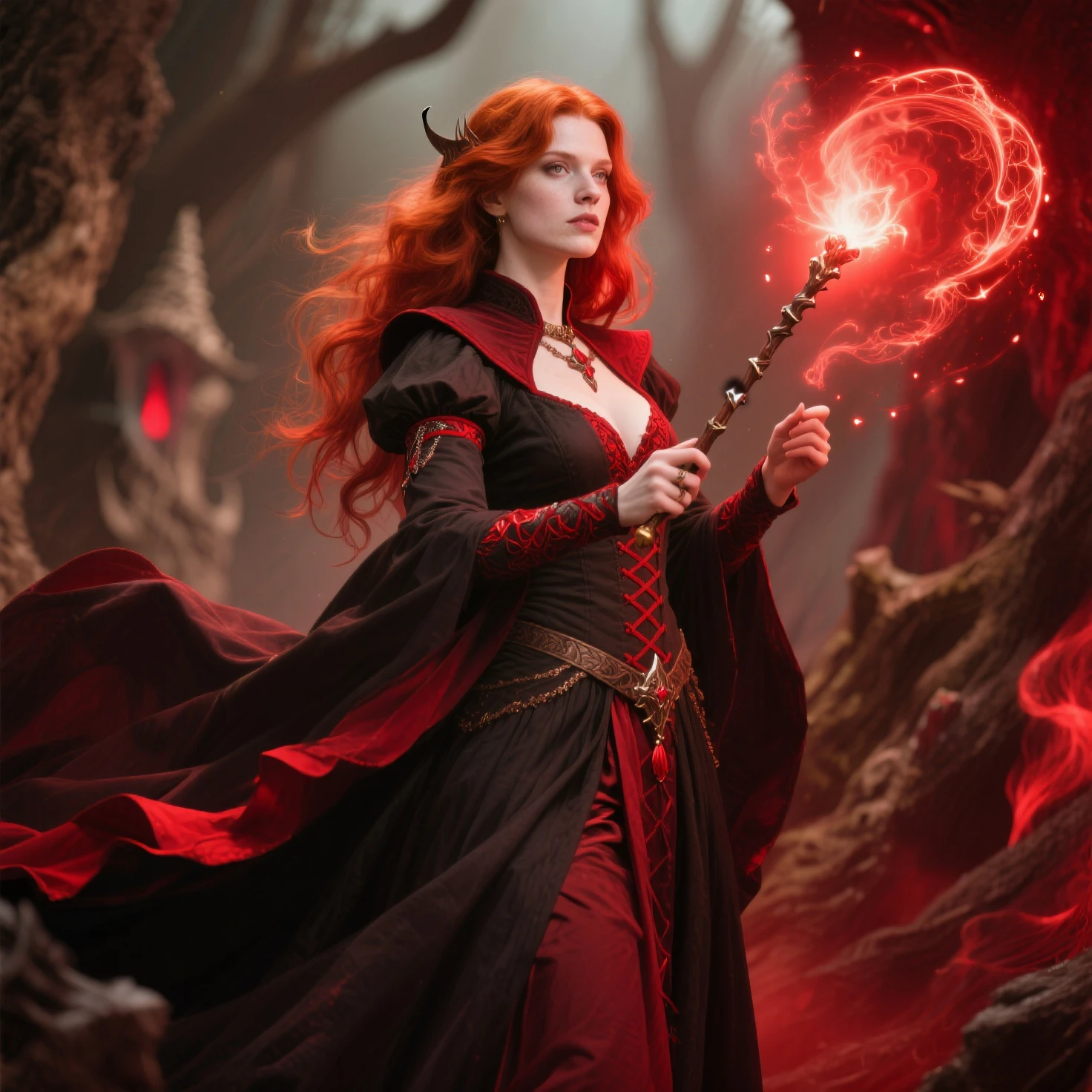 a woman in a black dress magic in her hands, together | Mediovale, dark sorceress full view, beautiful sorceress, Carmilla Vampira, a beautiful sorceress, gothic fantasy art, dark fantasy female magician, DeviantArt Artstation CGScosiety, sorceress woman, beautiful sorceress female, dark sorceress