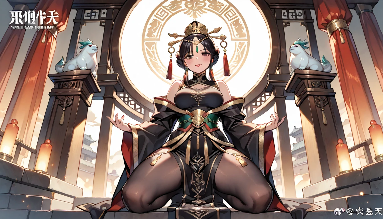 (Guanyin Bodhisattva), Pudu sentient beings, Incarnation of sorrow, Buddhist god, mature woman, Nanhai Guanyin, white lotus, bloodless face, ((super huge breasts)), (mother), ((simple style)), Buddhist disciple, saving suffering, great compassion, Pudu sentient beings, extremely solemn, listening to the faithful in the temple, black pupils, bloodless skin, meditating cross-legged, no desire and no desire, shaping the sacred atmosphere, (coiled dragon hairstyle), boundless mana, ancient Chinese aristocracy, beautiful legs, gorgeous ancient Buddhist decorations, God of Sorrow, (lots of exquisite white lotus ornaments), perfect flesh full of texture, , searing rendering effect, jaw-dropping, captivating visual enjoyment, ((best quality)), ((masterpiece)), maximum definition, multi-layered texture, super detailed, illustration, (super detailed face), (perfect face), clear texture, fine texture, Ultra HD detail display, excellent image performance, high-quality illustration, perfectly fit harmonious tones, deep lines, precise brush strokes, It has a strong sense of three-dimensionality and delicate wearing, wonderful color matching, and intricate details