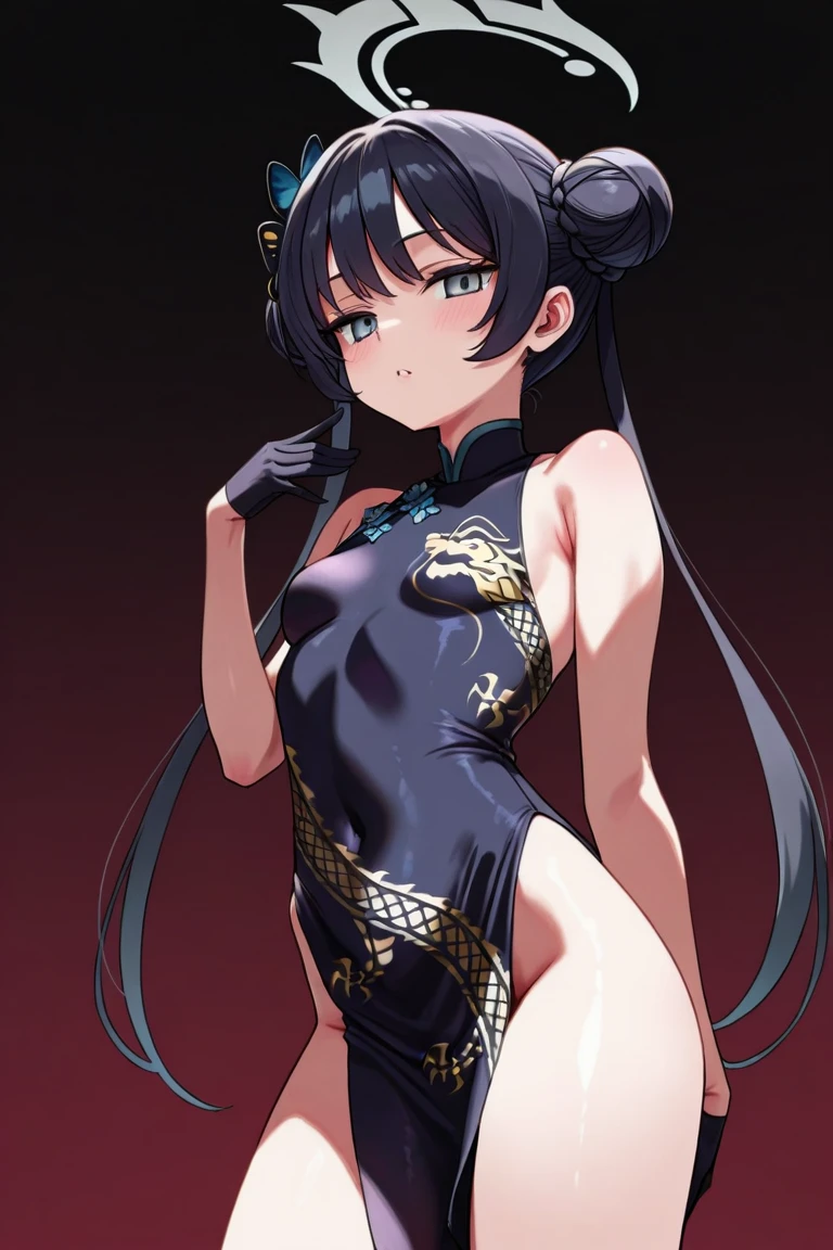 Genshin Impact, Hu Tao, naked, hiding boobs and pussy with hands, crying, sitting in road