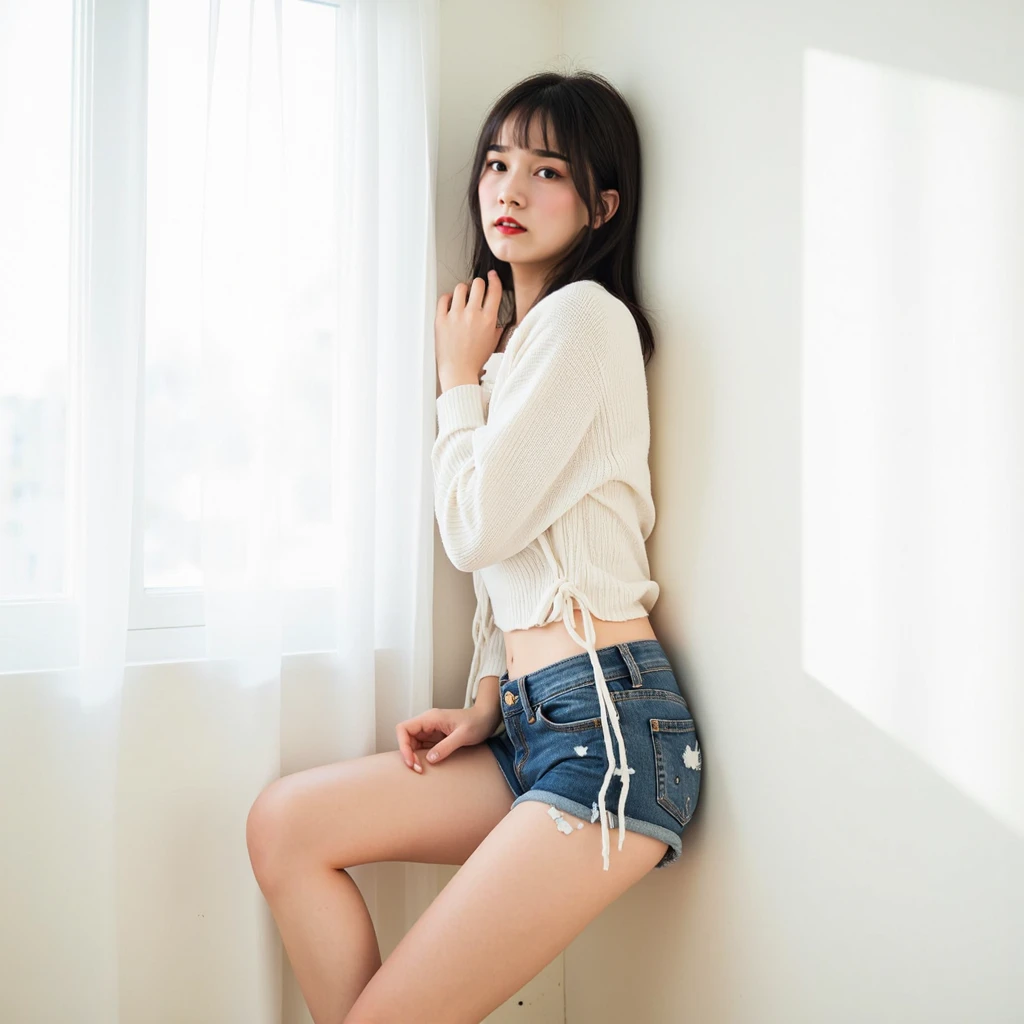 Absurdres, Masterpiece, Best quality, light colors, pastel colors, korean girl from webtoon with Beautiful face , beautiful hair , a character from kdrama, anime eyes, semi casual clothes, masterpiece background, detailed background