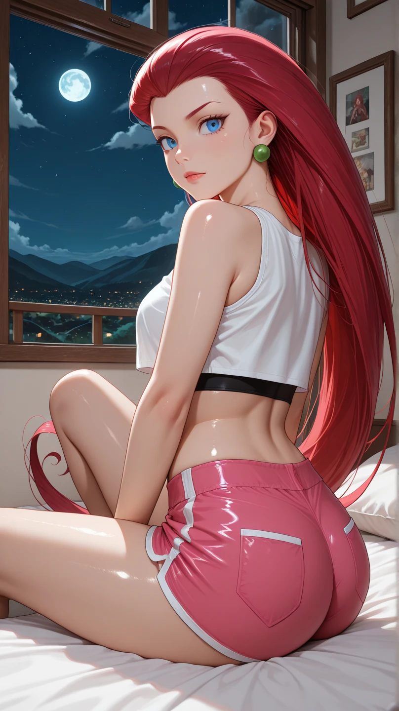 ((best quality)), ((masterpiece)), (detailed), 1 Girl, Off-shoulder sweater, ((best quality)), ((masterpiece)), (detailed), 1girl, off-shoulder sweater, Teenage Girl，Crop Top，Hot Pants，Queen，Shake to confirm view，rope，，Red Eyes，Pink Hair，Big Ass，Fun，Stick out your tongue，Smile，Sweat，secretion，Ass closeup，sit，sit on camera，Rear view，Hips upturned，like，Soaked，Cat ear，transparent，bend over，Lace，fishing net，shirt，Micro-transparency，A head，Two arms，Two Legs，individual，Close Range