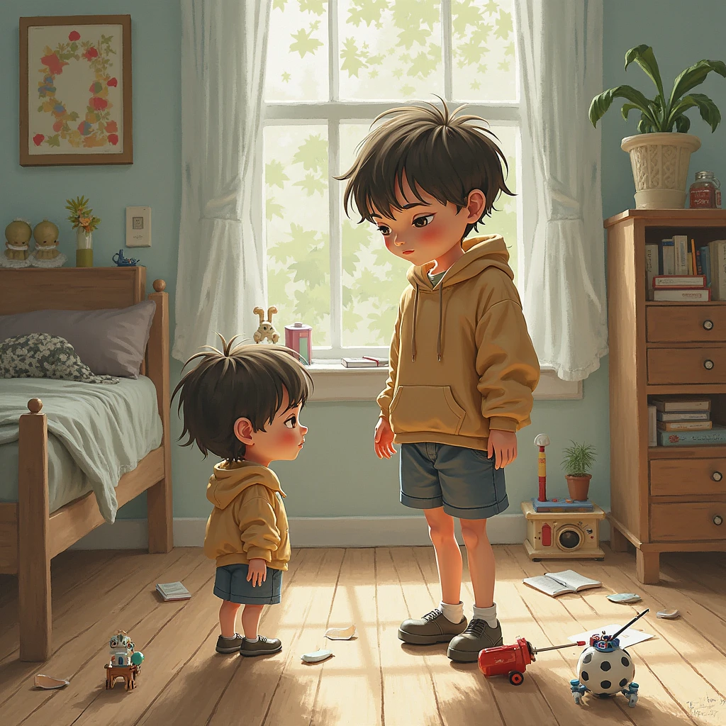 little boy with puppy, (masterpiece:1.3), (best_quality:1.3), (ultra_detailed:1.5), 8k, extremely_clear, realism, (ultrarealistic:1.5)