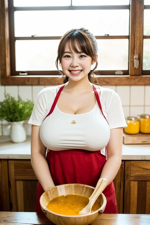 perfect anatomy,masterpiece, highest quality, RAW photo, (Highly detailed CG Unity 8K wallpaper, super detailed digital art), disorganized, wonderful, sharp focus, looking at the viewer,japanese mature,milf, 50yo,old female,face wrinkles,Happy, smile,contrappost, straight hair, black hair,(big breasts), side boob,wide hips, (naked:1.5),(mini maid apron:1.2), maid apron, No panties,(naked hip),beer,restaurant,()