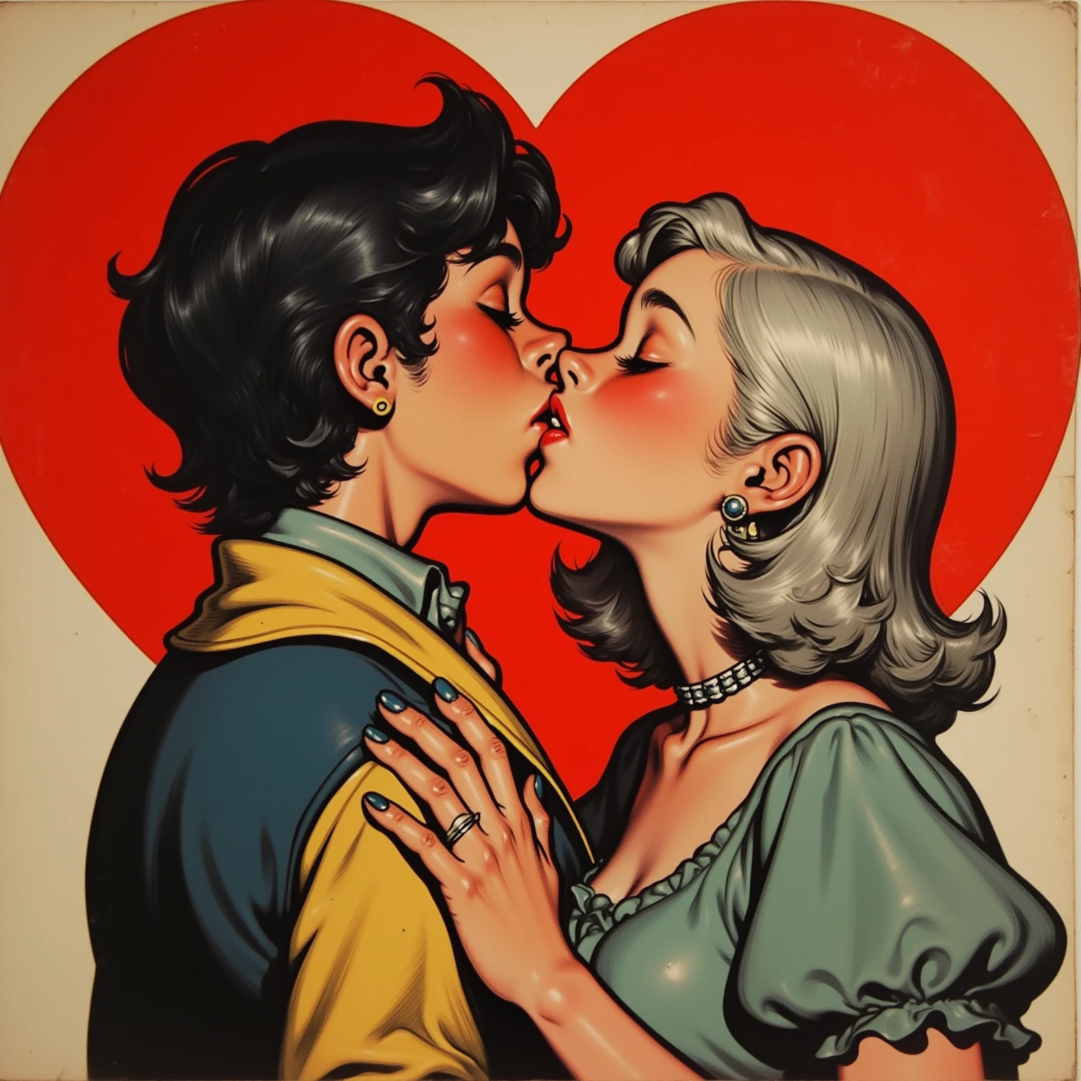 sexy nurse with glasses kissing man