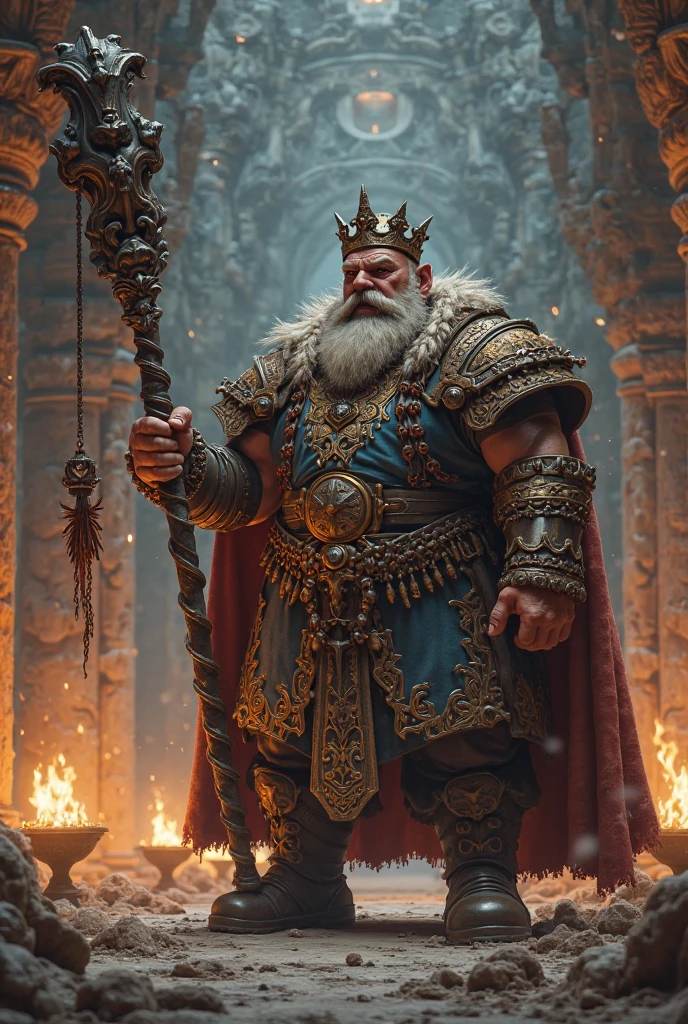 Horned man, fat old man with jewelry