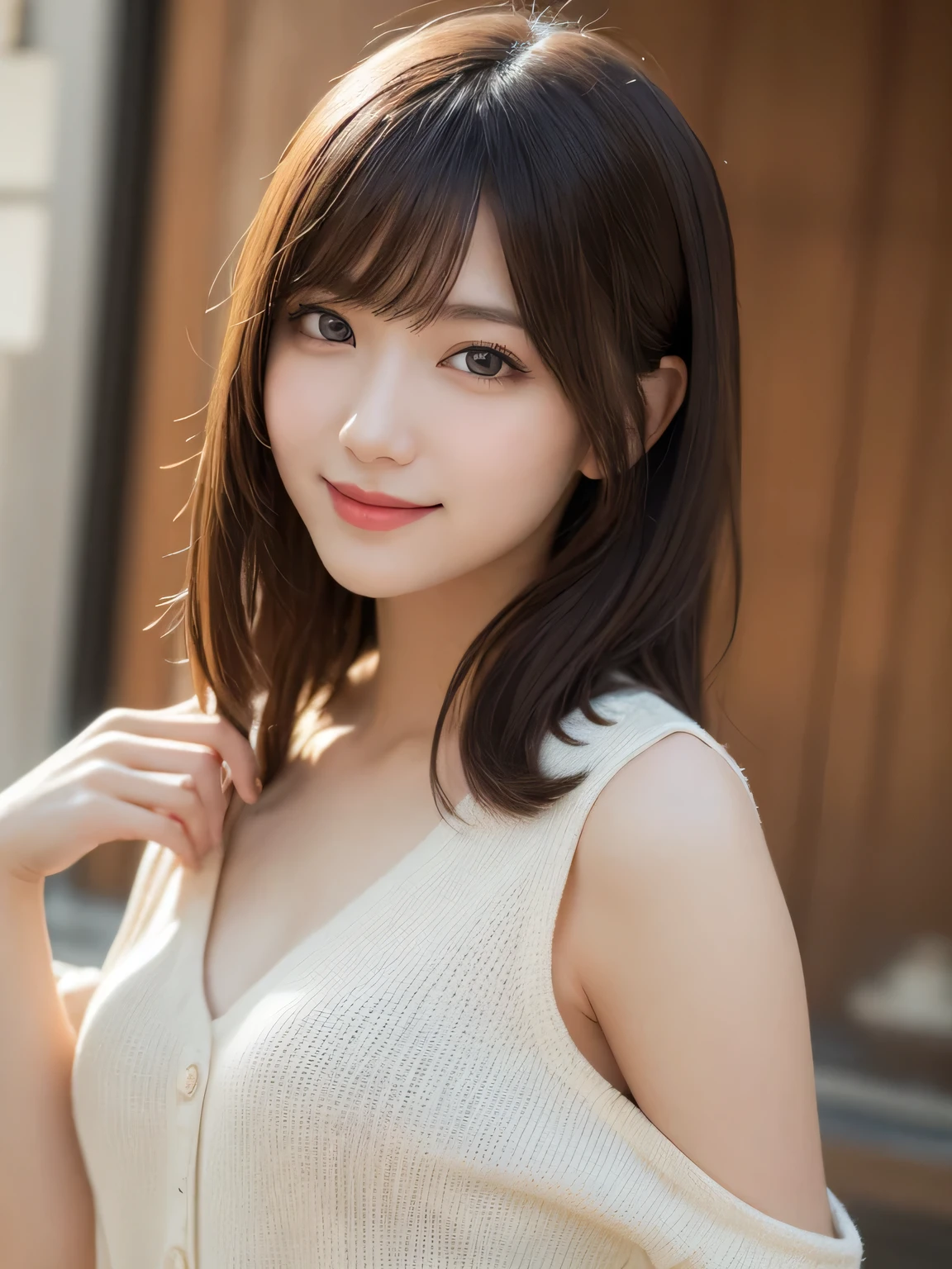 masutepiece, Best Quality, Illustration, Ultra-detailed, finely detail, hight resolution, 8K Wallpaper, Perfect dynamic composition, Beautiful detailed eyes, doress,Medium Hair, mid-chest, Natural Color Lip, Random and sexy poses,Smile,Tower Mansion