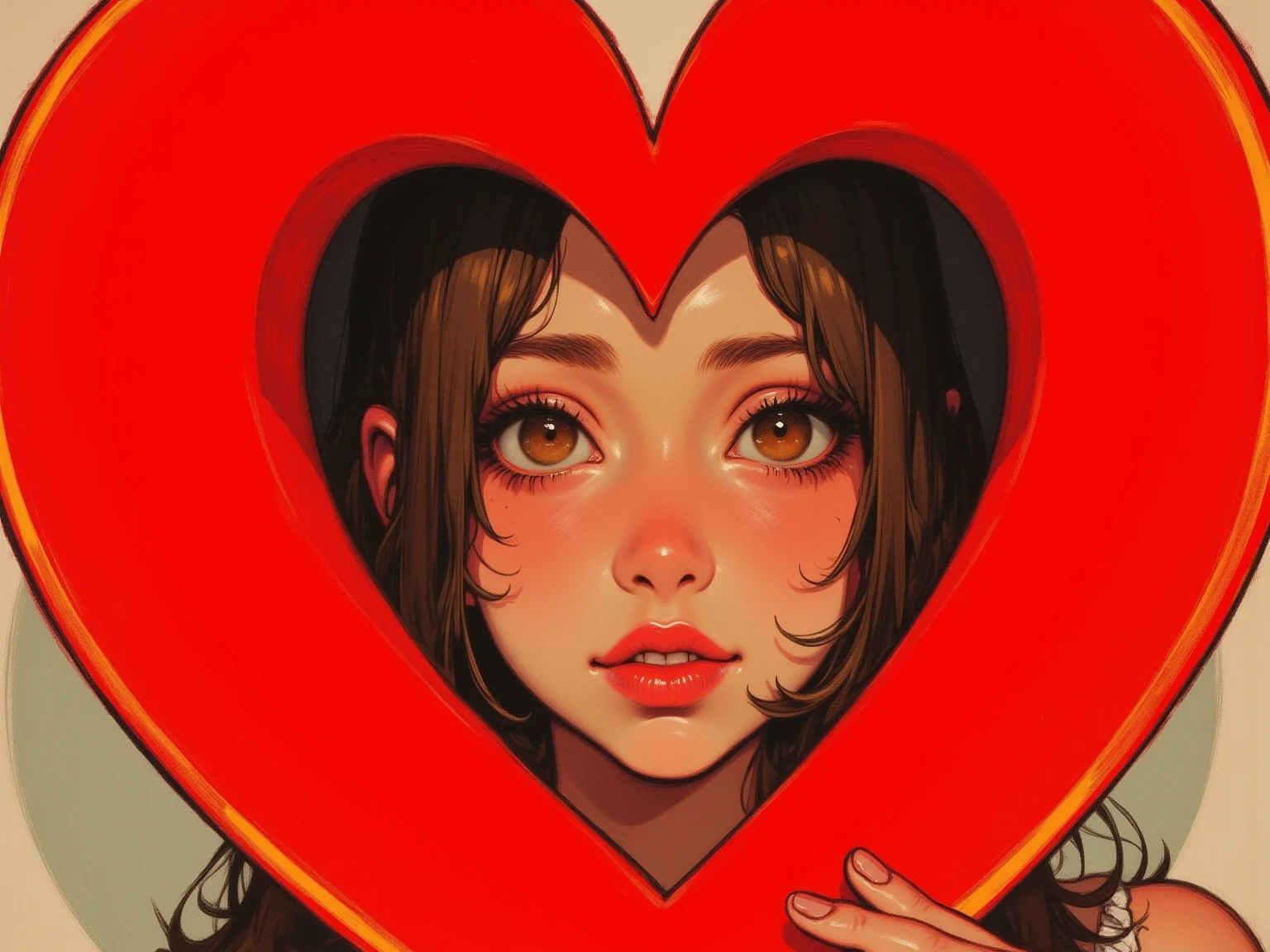 (score_9, score_8_up:1.1), score_7_up, 1girl, solo, expressive, hearts, dynamic, brown hair, short hair, brown eyes, pale skin girl, pale skin, freckles, turtleneck, bare shoulders, blush, red rose in hair, looking_longingly, seductive, sexy_woman, black background, detailed mouth, mesmerizing mouth, high definition mouth, focus on face, best quality, detailed, absurd resolution, absurd detail, intricate details, vibrant colors, ultra-realistic, open mouth,