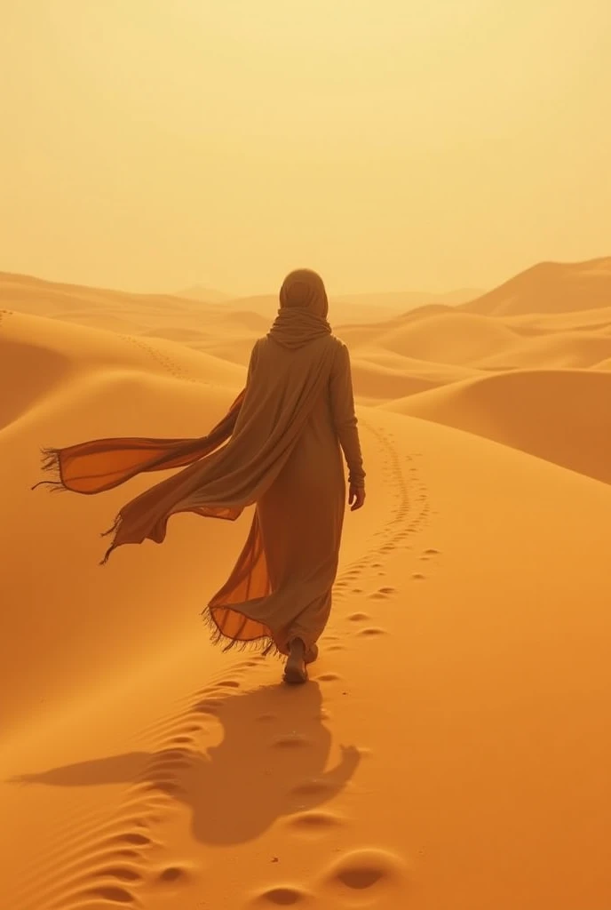 A woman in the desert