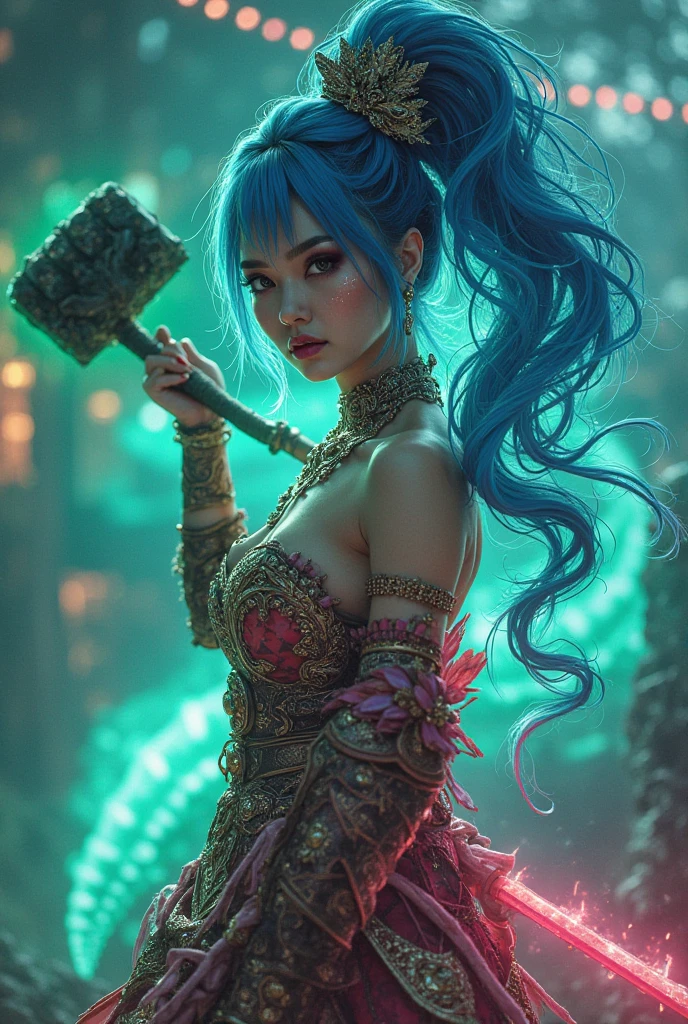《league of legend》Jinx is surrounded by smoke in the rubble explosion,(Correct character proportions:1.1)(Beautifully carved fingers:1.3)(Crazy expression:1.5)irate
