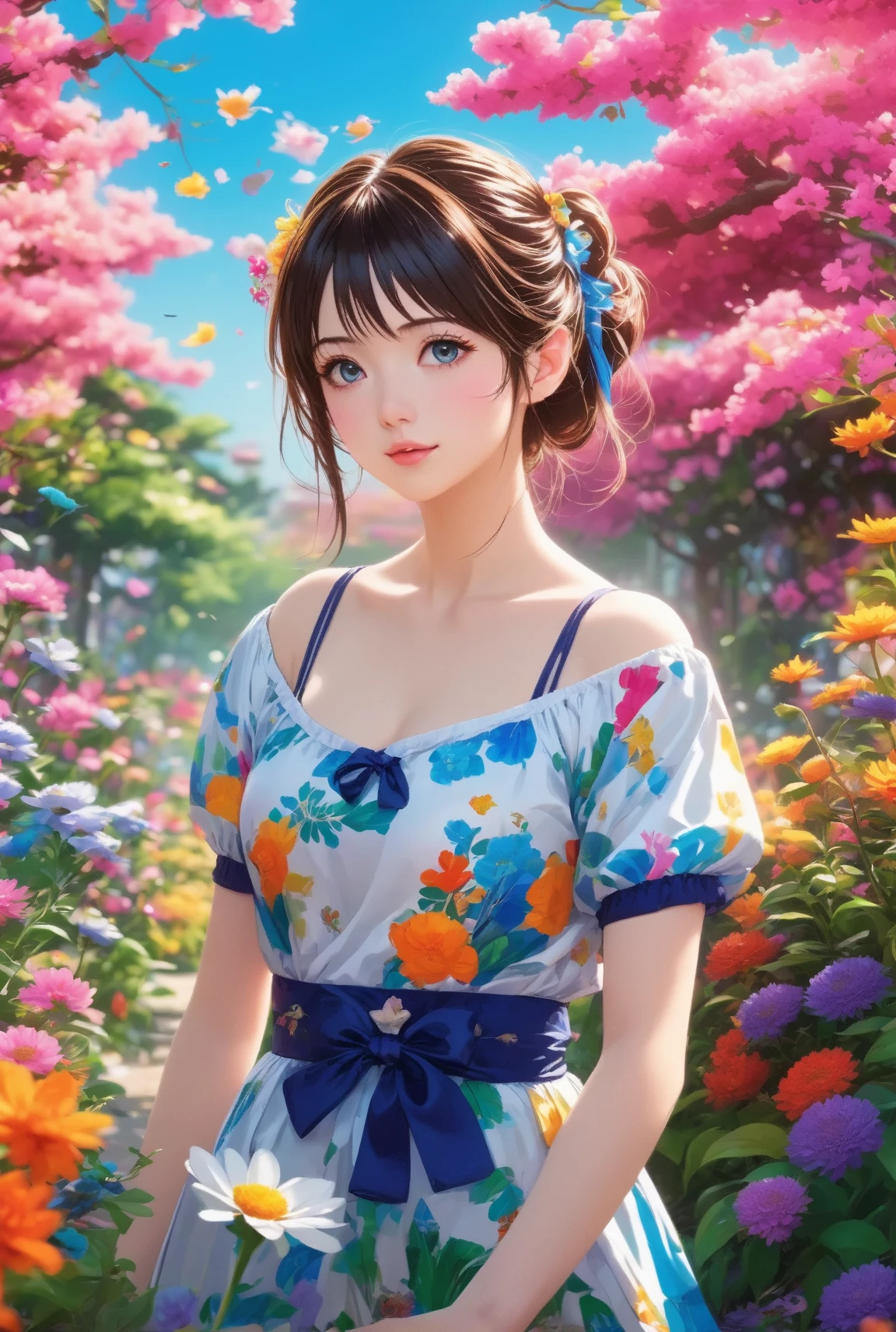 Official Art, wallpaper, Very detailed, (((Very detailedな目と顔))), shut up., masterpiece, highest quality, Realistic portraits, (ZenTangle, Mandala, Tangle, EnTangle), Complex clothing, Very detailed, Dynamic Angle, The most beautiful form of chaos, elegant, Brutalist Design, Vibrant colors, Romantic Chinese Flowers