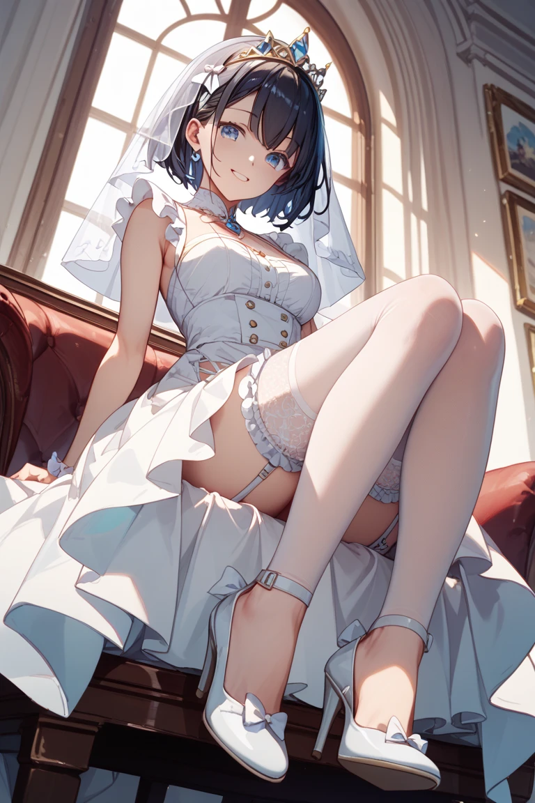 Re:Zero's Rem、light blue hair、short hair、table top、High resolution、many girls multiple girls、large crowd、lots of cute girls、big and full breasts、naughty body、See-through、throw、、whole body、Are standing、Look up at me、confused face、blush、embarrassing、Excited、white breath、black pantyhose、female shape'Private parts are clearly visible、I can see your nipples、white skirt、micro mini skirt、very short skirt、hospital、hospital room、Many people々々々々、in the crowd、bare chest、show your chest、Upper grade、A lot of milk comes out from the nipples、Breast milk gushes from the nipple、white nurse uniform、cat ears nurse uniform、white one-piece nurse uniform、Bangs that cover one eye、pink hairpin、sit on bed、white sandals、white pantyhose、open your legs、open thighs、emphasize the chest、chest to chest、night viewが見える部屋、night view、cat pose