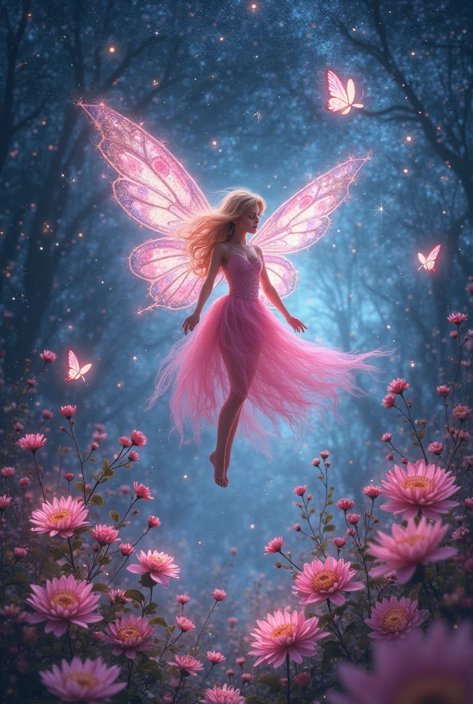 purple flowers with fairy girls flying around them, beautiful fairies, magical flowers, small fairies, tiny faeries, fairies, magical fairy background, flying fairies, space flower fairy, magical colorful flowers, beautiful digital art, faeries, very beautiful digital art, beautiful digital artwork, hd wallpaper, adorable digital painting, beautiful fantasy art, cute digital art, cute detailed digital art