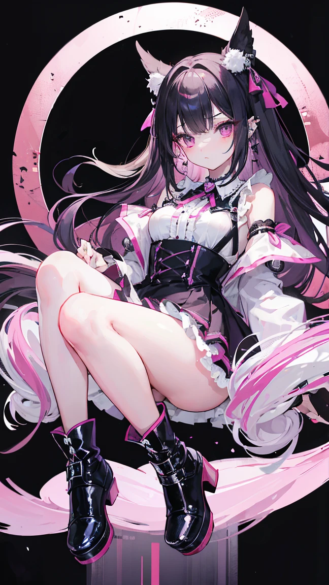 Highest quality Highest quality Draw a face carefully High-definition anime-style face Super Glowing Skin Long black hair Black leotard Brown pantyhose Succubus lure smile sit Show the soles of your feet Close up of the soles of the feet