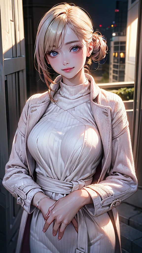 (masterpiece, highest quality),1 girl, alone, black haired, scarf, have, realistic, realistic, looking at the viewer, pale black eyes, brunette short bob hair, brown fur, Winter clothes, White headscarf, lips, bangs, outdoor, closed mouth, Upper body、Big eyes雪輝くラッシーの美しい風景))、(((bangsのある短いボブヘア、shiny hair、Big eyes、large full chest、intense eye highlights、look at the audience、beautiful beauty、show me your ears、long neck、smile a little、Please close your mouth and smile、ideal body proportions)))、{Huge|big|Hugeな|mega} chest:2, cleavage:2