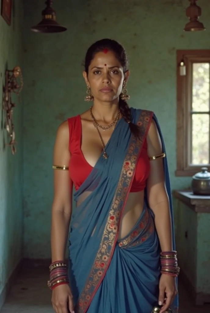 Kerala Women , Sweating with wet clothes , Looking into camera with a slutty look , Armpit , She is wearing Kasavu Saree with a sleeveless blouse , Cultural Tattoo in her hand , wearing glasses , realistic, photography , cute women