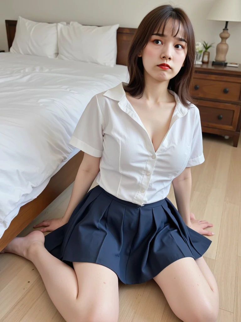 (wearing white underwear),
Good hands, 4K, high resolution, masterpiece, top quality, head: 1.3, (((Hasselblad photo)), fine skin, sharp focus, (movie lighting), night, soft lighting, dynamic angle, [:( detail face: 1.2): 0.2], one girl sleeping on the bed of the tennis club, Japan people, 14 years old, small, indoors, open legs, touching the crotch with fingers, wrinkles between the eyebrows, troubled face,