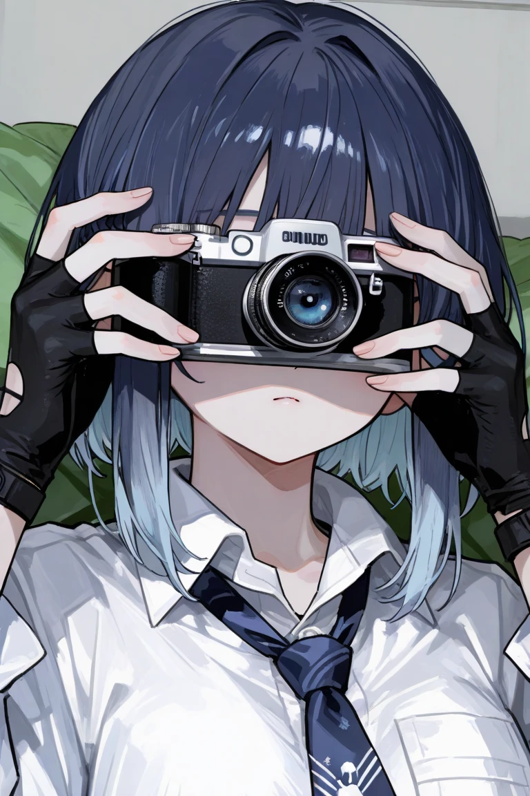 18-year-old Shota,cute,Wear a white long-sleeved shirt and a black work tie,Wear black pants,Wear black booties,Wear white gloves,wear cat ear,Black hair,Black eyes,Very thin legs,The waist is very thin,blush,sweat,Fear,Unwilling,comfortable,porn,close-up photo,Take a photo of yourself with a camera,First person