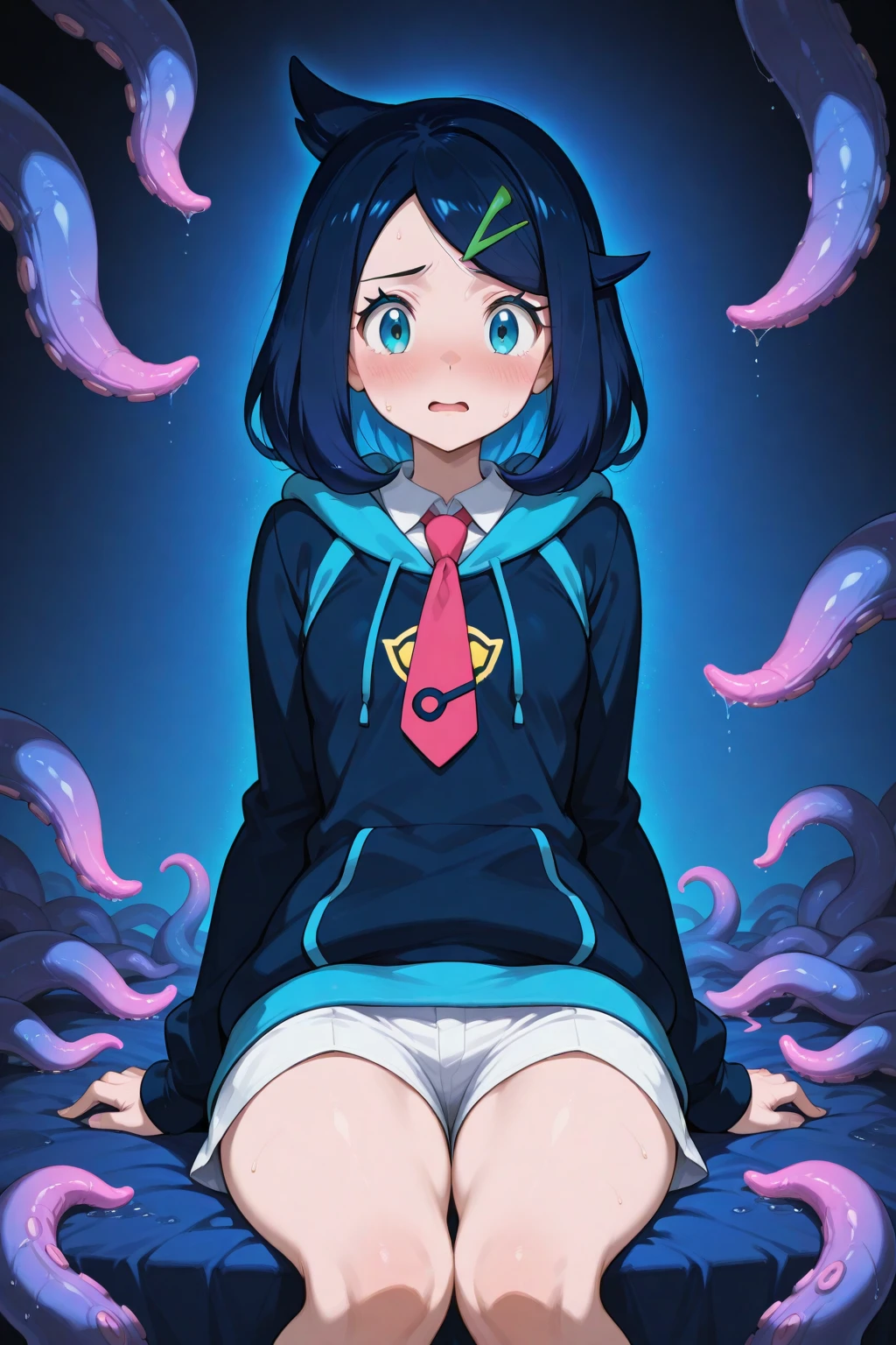 Sex,Battle action,arms_knife,talisman,(Sanskrit characters protruding from the lower abdomen_Illuminate),(Exorcist woman)、Tentacle rape,Woman raped by tentacles,Completely naked,One woman,Insert into the vagina,Pussy,Hime cut,Deformed characters,Completely nakedで校庭に立つ女性,Japanese schoolgirl,loose socks,loafers,Long scarf,4 heads,Flat Chest,Tentacles wrap around the body