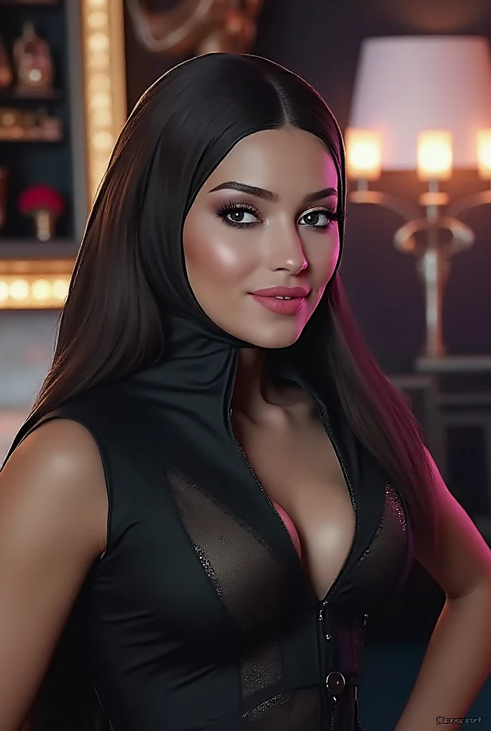 Fernaufnahme einer attraktiven libanesischen E-Girl-Frau, Kardashian-Figur, mit hellbrauner Haut, Of course, kein Make-up, natural imperfections, braune Augen, schwarzes Haar, in a green dress, Luxusschmuck, Posieren mit Freundinnen in der Dubai-Nacht, posiert sexy, Weitwinkel-Schuss, aufgenommen mit einer Canon EOS R Kamera mit einem 50mm f/1.8 Linsen, f/2.2 Blende, Verschlusszeit 1/200er Jahre, ISO 100 and natural light, full entire body, Realistische Fotografie, Hyperdetail, UltraHD, Farbkorrektur, UltraHD, HDR, Farbkorrektur