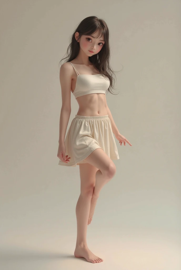 8K,Full body photo,A 14-year-old Asian woman,Wear underwear,jewelry,slimfigure,perfect bodies,Fashion show,Barefoot