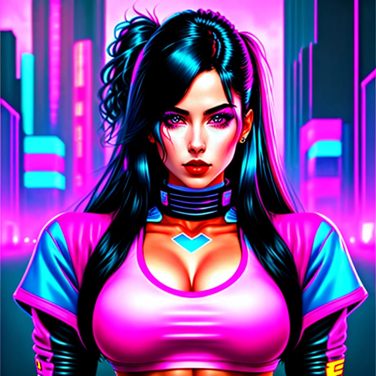 name: Nightclub Retrowave Cyberpunk Description: Create an exciting scene, combining nostalgic retrowave style with a futuristic cyberpunk aesthetic in a vibrant and inviting nightclub setting. The main attention should be paid to the image of the most beautiful girl, combining vintage and futuristic elements. The painting should depict a stylish car, surrounded by neon lights and signs, radiating radiance and a sense of nostalgia. The viewer must be transported into an exciting world, where retrofuturism meets the pulsating energy of a cyberpunk nightclub. Let the colors be bright, Elegant design and intricate details bring this breathtaking scene to life, immersing viewers in an atmosphere of enchantment and excitement.